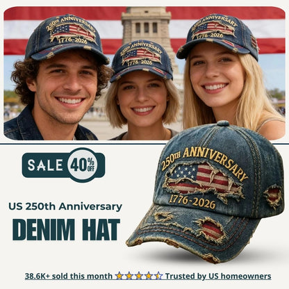 US 250th Anniversary Denim Hat — Celebrate 1776–2026