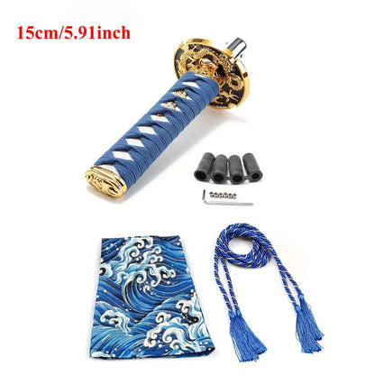 Universal Dust Cover Shift Knob Collars With Adapters With 150mm200MM JDM Katana Samurai Sword Shift Knob Shifter car gear lever