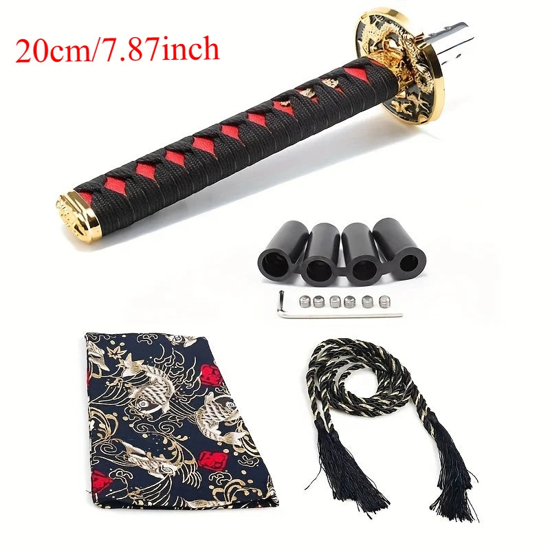 Universal Dust Cover Shift Knob Collars With Adapters With 150mm200MM JDM Katana Samurai Sword Shift Knob Shifter car gear lever
