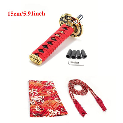 Universal Dust Cover Shift Knob Collars With Adapters With 150mm200MM JDM Katana Samurai Sword Shift Knob Shifter car gear lever