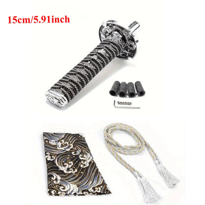 Universal Dust Cover Shift Knob Collars With Adapters With 150mm200MM JDM Katana Samurai Sword Shift Knob Shifter car gear lever