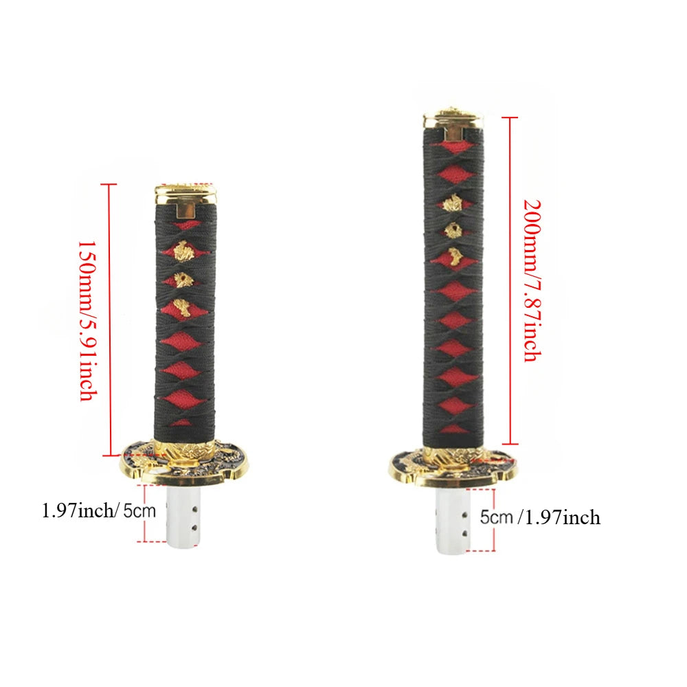 Universal Dust Cover Shift Knob Collars With Adapters With 150mm200MM JDM Katana Samurai Sword Shift Knob Shifter car gear lever