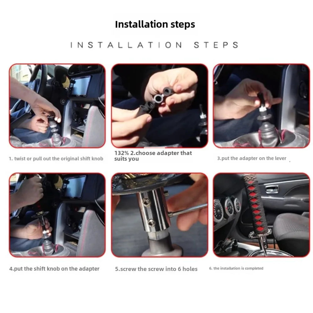 Universal Dust Cover Shift Knob Collars With Adapters With 150mm200MM JDM Katana Samurai Sword Shift Knob Shifter car gear lever