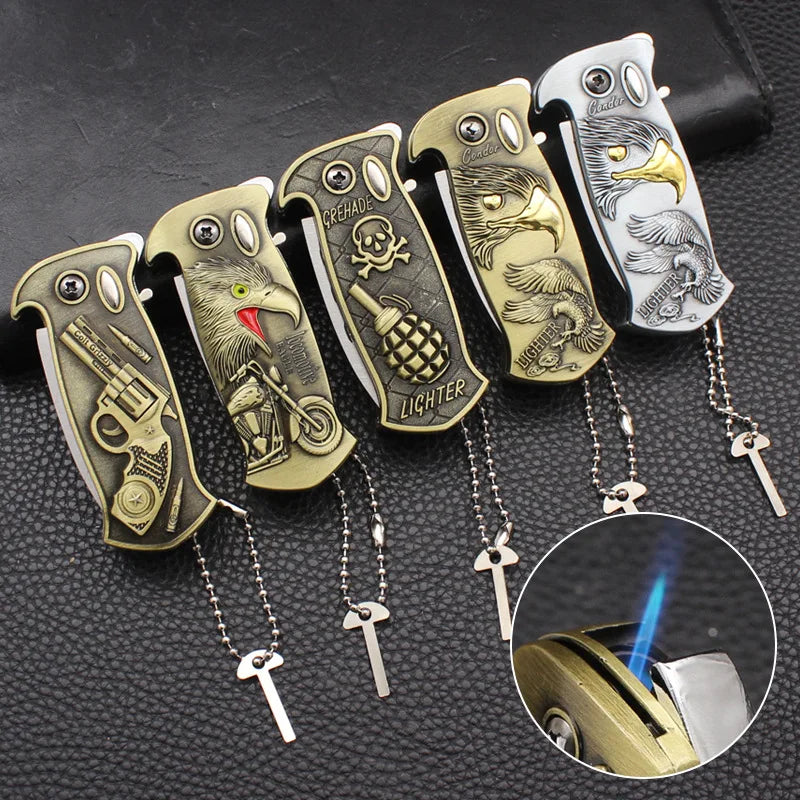 New Multifunctional Metal Windproof Lighter with Bottle Opener Outdoor Direct-inflatable Portable Cigar Lighter