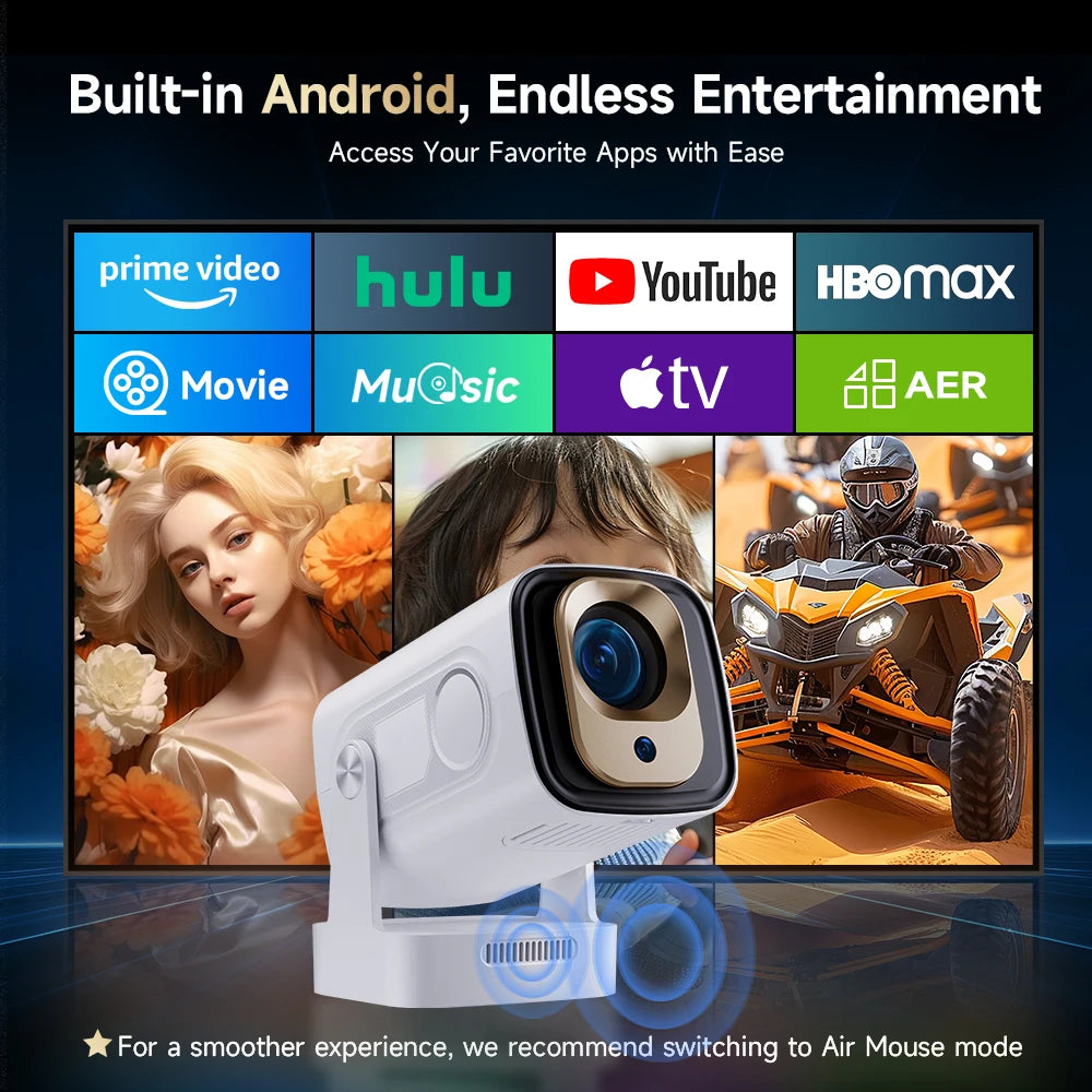 Magcubic Auto Focus 330 ANSI HY310 Projector 4K Supported 1080P Android 11 WiFi6 BT5.4 Air Mouse Voice Control Portable Home