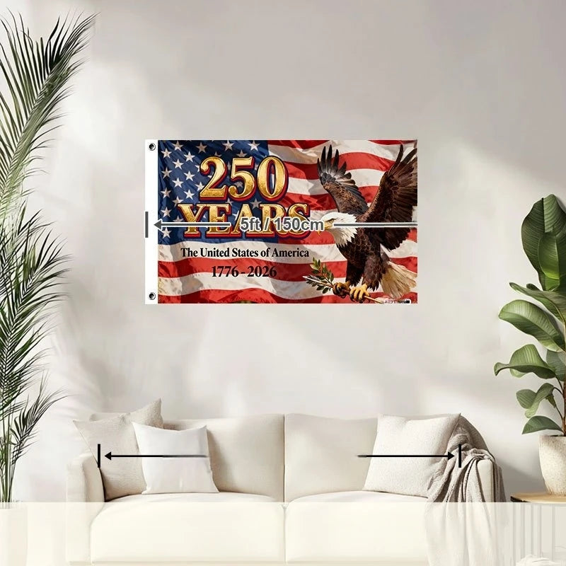 1Pcs American 250Th Anniversary Flag White-Headed Eagle Flag 1776-2026
