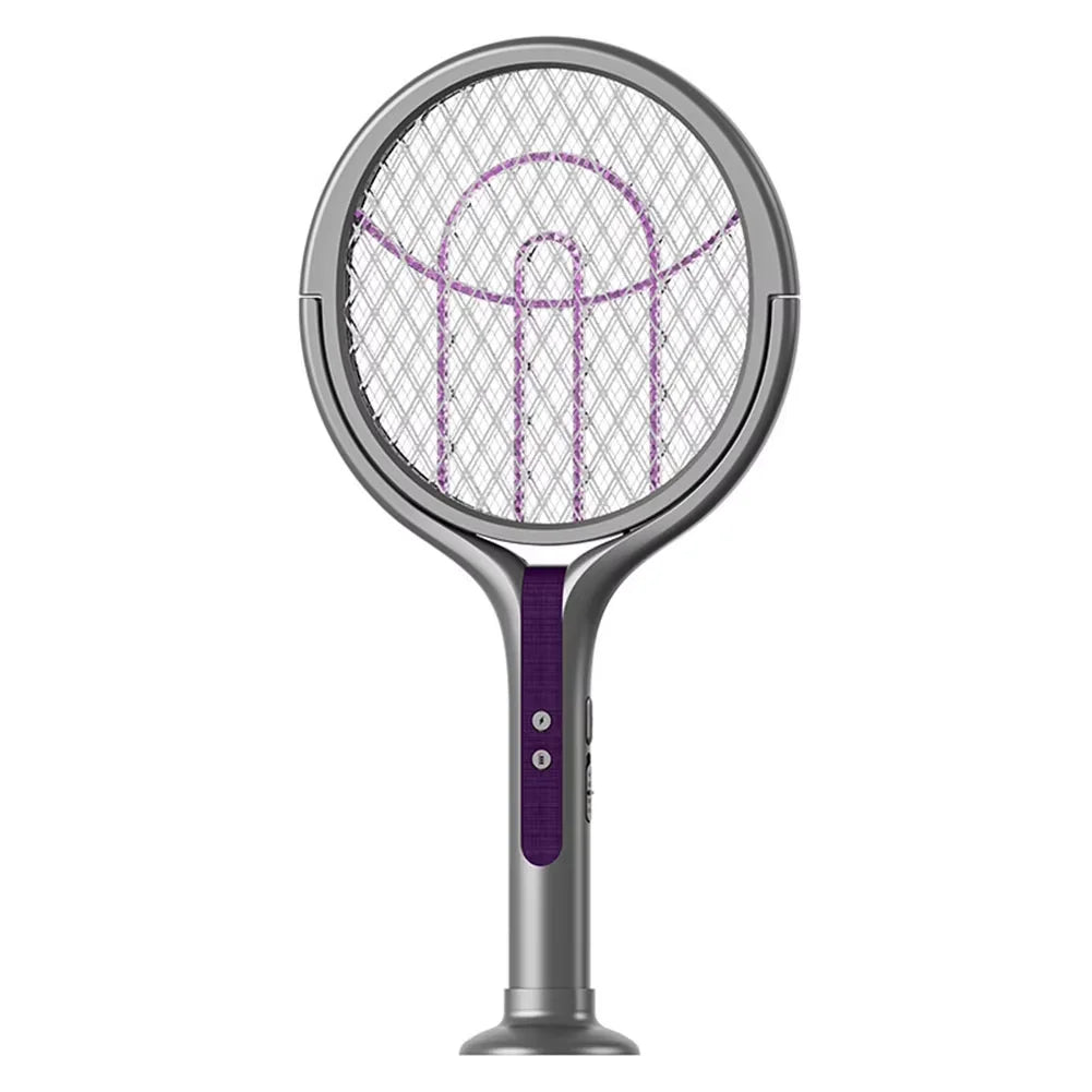 Rotating Head Bug Zapper Racket Rechargeable Electric Fly Swatter Fly Killer and Mosquito Trap Lamp for Indoor and Outdoor
