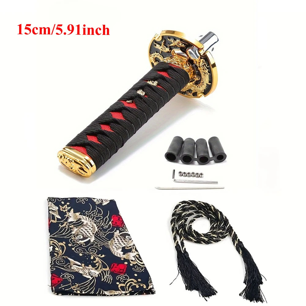Universal Dust Cover Shift Knob Collars With Adapters With 150mm200MM JDM Katana Samurai Sword Shift Knob Shifter car gear lever