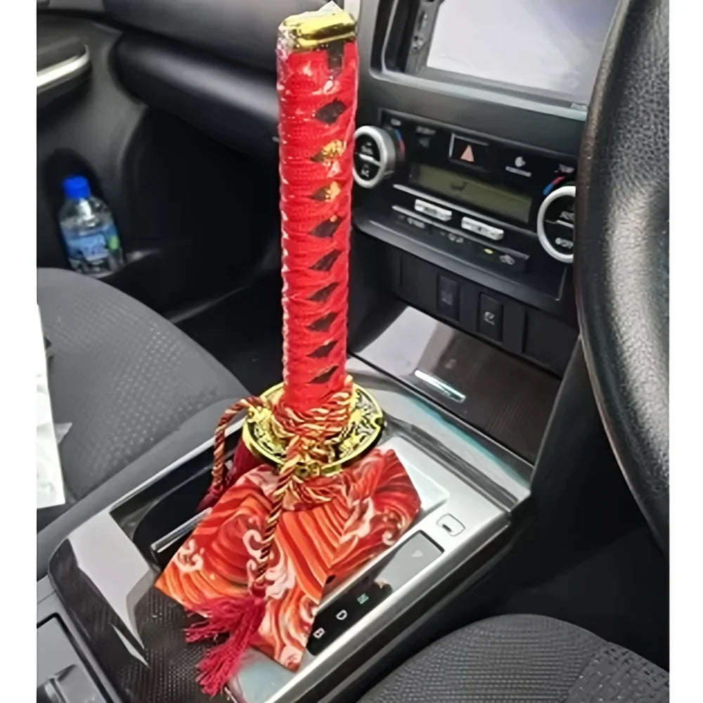 Universal Dust Cover Shift Knob Collars With Adapters With 150mm200MM JDM Katana Samurai Sword Shift Knob Shifter car gear lever